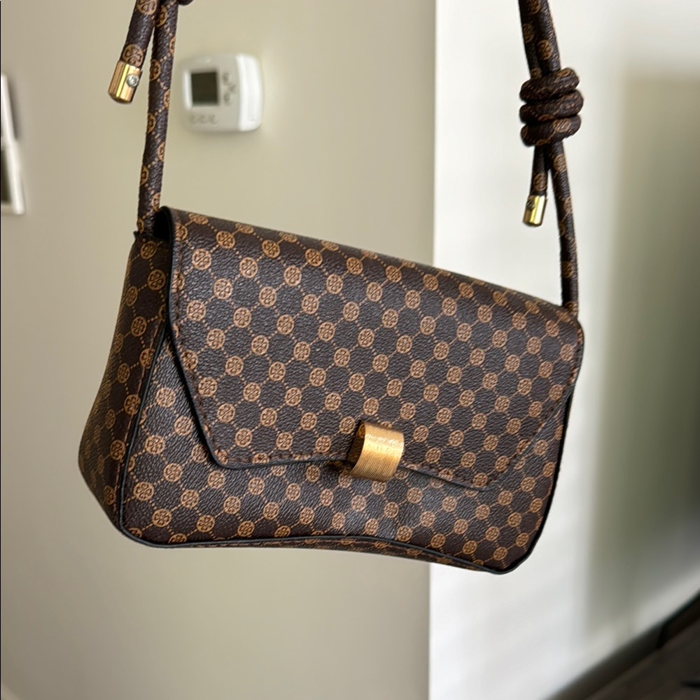 Brown Printed Shoulder Bag